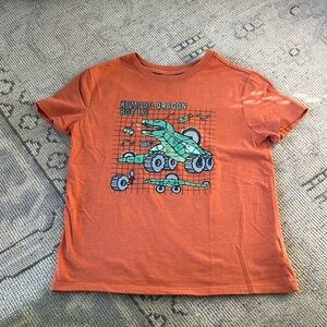 Cat & Jack Orange Short Sleeve Tee with Construction Graphic